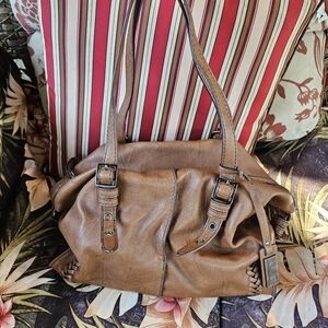 KGB Studio Brown Pebble Adjustable Satchel Bag